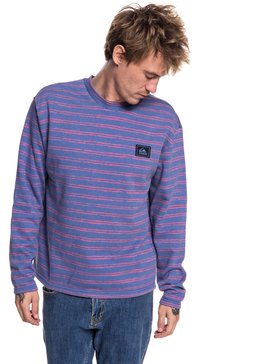 quiksilver, Men's Early Faze Sweatshirt, BIJOU BLUE ORIGINAL STRIPE (bng6) Early Faze - Sweatshirt EQYFT03854