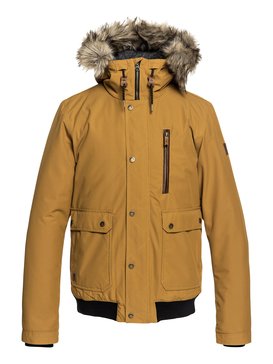 quiksilver, Arris - Veste bomber à capuche imperméable pour Homme, GOLDEN BROWN (cpd0) Arris - Waterproof Hooded Bomber Jacket for Men EQYJK03411