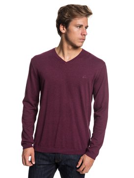 quiksilver, Everyday Kelvin - Sudadera de cuello en pico para Hombre, VINEYARD WINE HEATHER (rsch) Everyday Kelvin - V-Neck Sweatshirt for Men EQYSW03141