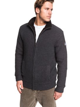 quiksilver, Boketto - Kapuzenpulli mit Reißverschluss und Sherpa-Futter für Männer, TARMAC HEATHER (ktah) Boketto - Sherpa Lined Zip-Up Hoodie for Men EQYSW03224