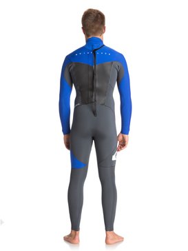 quiksilver, Гидрокостюм с молнией на спине 3/2mm Syncro Series, GUN METAL/ HV ROYAL/ WHITE (xkpw) 3/2mm Syncro Series - Back Zip Wetsuit for Men EQYW103036