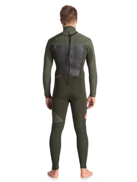 quiksilver, Гидрокостюм с молнией на спине 3/2mm Syncro Series, DARK IVY/ IVY/ SHRIMP PINK (xcgn) 3/2mm Syncro Series - Back Zip GBS Wetsuit for Men EQYW103037