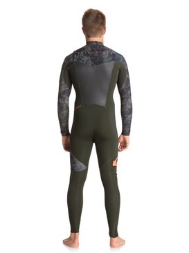 quiksilver, Гидрокостюм с молнией на груди 3/2mm Syncro Series, DARK IVY/ CAMO/ SHRIMP PINK (xgcn) 3/2mm Syncro Series - Chest Zip GBS Wetsuit for Men EQYW103038
