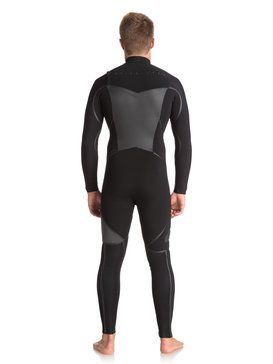 quiksilver, 4/3mm Syncro Plus - Traje de surf con cremallera en el pecho para Hombre, BLACK/ BLACK/ JET BLACK (xkkk) 4/3mm Syncro Plus - Chest Zip Wetsuit for Men EQYW103044