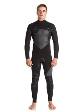 quiksilver, 5/4/3mm Syncro Plus - Traje de surf con cremallera en el pecho para Hombre, BLACK/ BLACK/ JET BLACK (xkkk) 5/4/3mm Syncro Plus - Chest Zip Wetsuit for Men EQYW103046