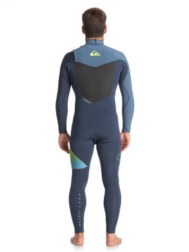 quiksilver, Гидрокостюм с молнией на груди 4/3mm Highline Plus, SLATE/ PEWTER/ SAFETY YELLOW (xkbg) 4/3mm Highline Plus - Chest Zip Wetsuit for Men EQYW103047