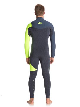 quiksilver, 4/3mm Highline Series - Reißverschlussloser Neoprenanzug für Männer, HEATHER SLATE/ SLATE/ SAFETY Y (xkbg) 4/3mm Highline Series - Zipperless Wetsuit for Men EQYW103051