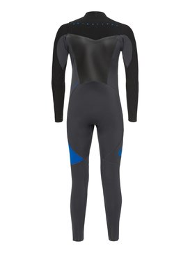 quiksilver, 5/4/3mm Syncro Series - GBS Neoprenanzug mit Chest Zip für Männer, GRAPHITE/BLACK/DEEP CYANINE (xbkb) 5/4/3mm Syncro Series - Chest Zip GBS Wetsuit for Men EQYW103066