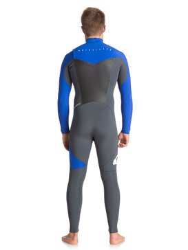 quiksilver, 5/4/3mm Syncro Series - Traje de surf GBS con cremallera en el pecho para Hombre, GUN METAL/ HV ROYAL/ WHITE (xkpw) 5/4/3mm Syncro Series - Chest Zip GBS Wetsuit for Men EQYW103066