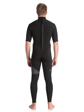 quiksilver, 2mm Syncro Series - Combinaison de surf intégrale à manches courtes, BLACK/ BLACK/ JET BLACK (xkkk) 2mm Syncro Series Back Zip FLT - Short Sleeve Full Wetsuit EQYW303005