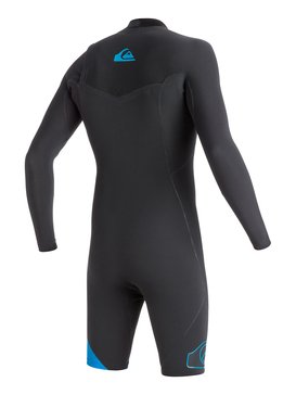 quiksilver, Highline Zipperless 2/2mm - Zipperless Long Sleeve Springsuit, GRAPHITE/ CYAN (xkkb) Highline Zipperless 2/2mm - Zipperless Long Sleeve Springsuit EQYW403000