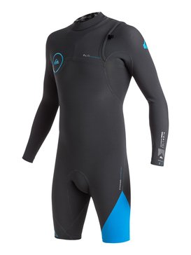 quiksilver, Highline Zipperless 2/2mm - Zipperless Long Sleeve Springsuit, GRAPHITE/ CYAN (xkkb) Highline Zipperless 2/2mm - Zipperless Long Sleeve Springsuit EQYW403000
