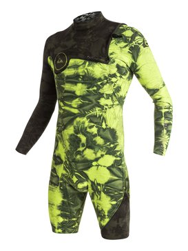 quiksilver, Highline Zipperless 2/2mm - Springsuit sans zip manches longues, GREEN FLASH (gjs0) Highline Zipperless 2/2mm - Zipperless Long Sleeve Springsuit EQYW403001