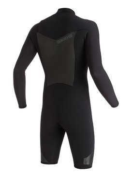 quiksilver, Короткий мужской гидрокостюм с длинным рукавом и нагрудной молнией Syncro 2/2mm, BLACK (kvj0) Syncro 2/2mm - Chest Zip Long Sleeve Springsuit EQYW403002