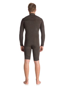 quiksilver, 2/2mm Quiksilver Originals Monochrome - Chest Zip Long Sleeve Springsuit, SEAL BROWN (ktq0) 2/2mm Quiksilver Originals Monochrome - Chest Zip Long Sleeve Springsuit EQYW403008