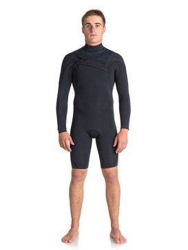 quiksilver, 2/2mm Quiksilver Originals Monochrome - Chest Zip Long Sleeve Springsuit, BLACK (kvj0) 2/2mm Quiksilver Originals Monochrome - Chest Zip Long Sleeve Springsuit EQYW403008