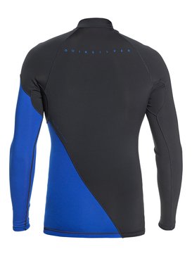 quiksilver, 1mm Syncro Series - Top de surf à manches longues néoprène, GRAPHITE/BLACK/DEEP CYANINE (xbkb) 1mm Syncro Series - Long Sleeve Neoprene Surf Top EQYW803007