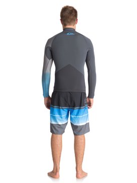 quiksilver, Неопреновая гидрофутболка 2mm Highline Plus, GRAPHITE/ GUN METAL/ SEA BLUE (xbkb) 2mm Highline Plus - Long Sleeve Neoprene Top EQYW803009