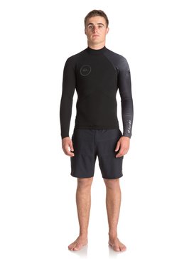 quiksilver, 2mm Highline Plus - Langarm-Neopren-Oberteil für Männer, BLACK/ JET BLACK (xkkk) 2mm Highline Plus - Long Sleeve Neoprene Top for Men EQYW803009