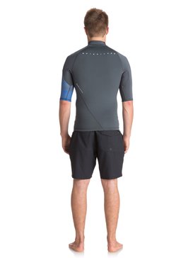 quiksilver, 1mm Syncro Series - Haut manches courtes en néoprène pour Homme, GUN METAL/ HV ROYAL/ WHITE (xkpw) 1mm Syncro Series - Short Sleeve Neoprene Top for Men EQYW903003