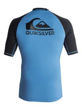 quiksilver, On Tour - Licra de Manga Corta con Protección Solar UPF 50, BRILLIANT BLUE/ BLACK (xbbk) On Tour - Short Sleeve UPF 50 Rash Vest EQYWR03075