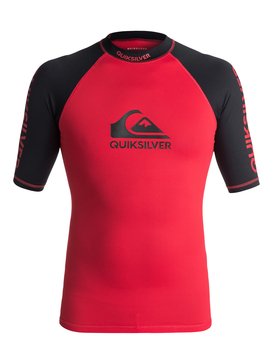 quiksilver, On Tour - Licra de Manga Corta con Protección Solar UPF 50, QUIK RED/ BLACK (xrrk) On Tour - Short Sleeve UPF 50 Rash Vest EQYWR03075