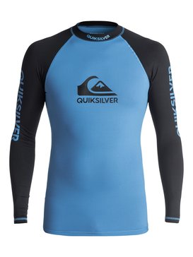 quiksilver, On Tour - Licra de Manga Larga con Protección Solar UPF 50, BRILLIANT BLUE/ BLACK (xbbk) On Tour - Long Sleeve UPF 50 Rash Vest EQYWR03076