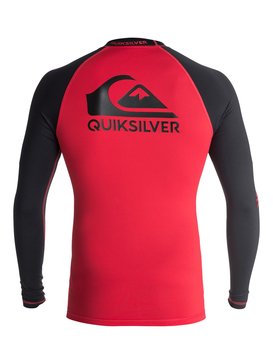 quiksilver, On Tour - Licra de Manga Larga con Protección Solar UPF 50, QUIK RED/ BLACK (xrrk) On Tour - Long Sleeve UPF 50 Rash Vest EQYWR03076