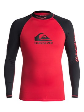 quiksilver, On Tour - Licra de Manga Larga con Protección Solar UPF 50, QUIK RED/ BLACK (xrrk) On Tour - Long Sleeve UPF 50 Rash Vest EQYWR03076