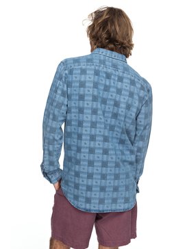 quiksilver, Рубашка с длинным рукавом Full Rail Indigo, BLUE USED FULL RAIL (byl6) Full Rail Indigo - Long Sleeve Shirt for Men EQYWT03651