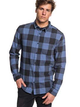 quiksilver, Motherfly Flannel - Chemise à manches longues pour Homme, BIJOU BLUE MOTHERFLY CHECK (bng1) Motherfly Flannel - Long Sleeve Shirt for Men EQYWT03728