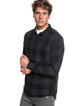 quiksilver, Motherfly Flannel - Chemise à manches longues pour Homme, BLACK MOTHERFLY CHECK (kvj1) Motherfly Flannel - Long Sleeve Shirt for Men EQYWT03728