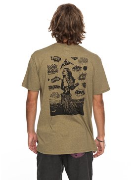 quiksilver, Organic Long Lost - T Shirt col rond pour Homme, COVERT GREEN HEATHER (tnfh) Organic Long Lost - T-Shirt for Men EQYZT04743
