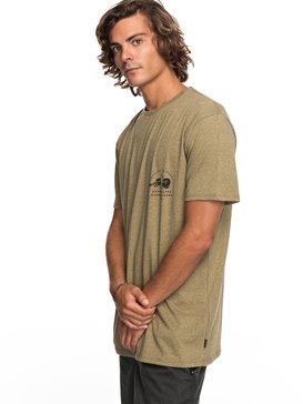 quiksilver, Organic Long Lost - T Shirt col rond pour Homme, COVERT GREEN HEATHER (tnfh) Organic Long Lost - T-Shirt for Men EQYZT04743