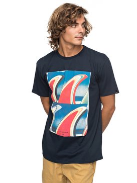 quiksilver, Classic Fin Fanatic - T Shirt col rond pour Homme, NAVY BLAZER (byj0) Classic Fin Fanatic - T-Shirt for Men EQYZT04896