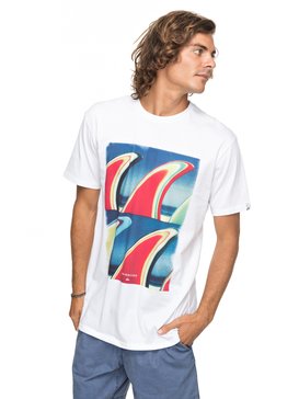quiksilver, Classic Fin Fanatic - T Shirt col rond pour Homme, WHITE (wbb0) Classic Fin Fanatic - T-Shirt for Men EQYZT04896