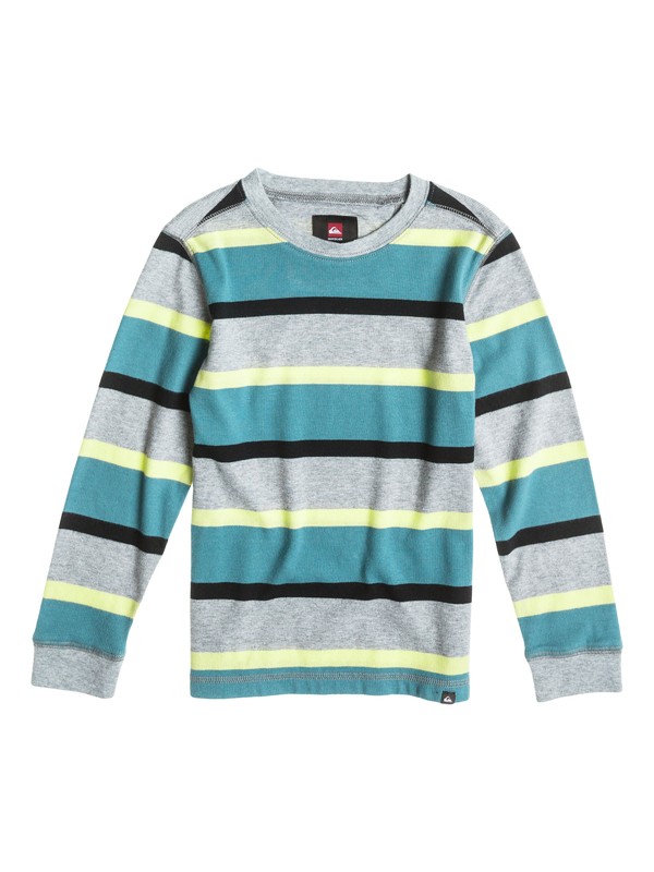 quiksilver, Boys 2-4 Snit Stripe Sweatshirt, Bluestone - Solid (bmc0) 0 Boys 2-4 Snit Stripe Sweatshirt 40444017 Quiksilver