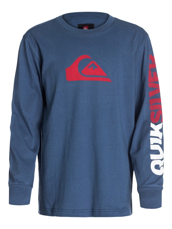 quiksilver, Boys 4-7 Mountain And Wave Long Sleeve T-Shirt, Dark Denim (brq0) 0 Boys 4-7 Mountain And Wave Long Sleeve T-Shirt 40454003 Quiksilver