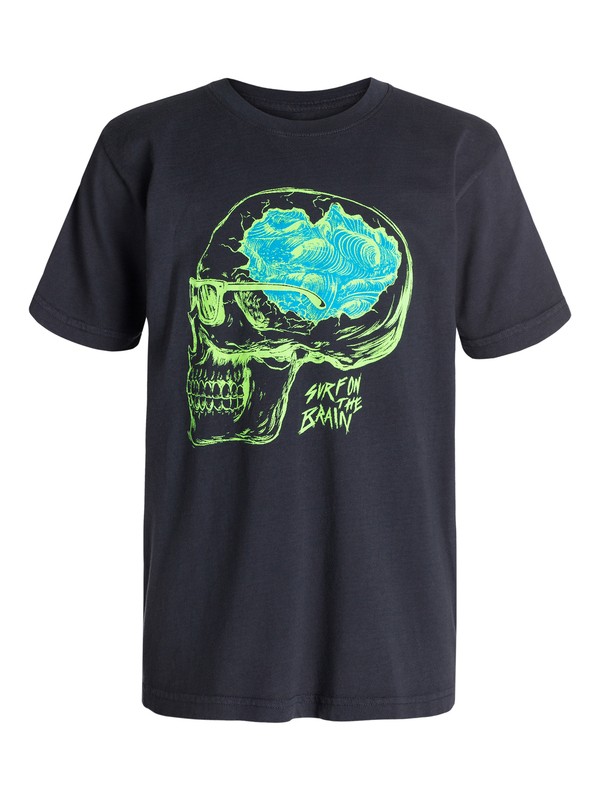 quiksilver, Boys 8-16 Surf On Brain T-Shirt, Grey Charcoal (kta0) 0 Boys 8-16 Surf On Brain T-Shirt 40464111 Quiksilver