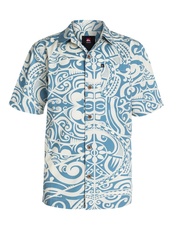 quiksilver, Boys 8-16 Pua Short Sleeve Shirt, Bluestone - Solid (bmc0) 0 Boys 8-16 Pua Short Sleeve Shirt 40464143 Quiksilver