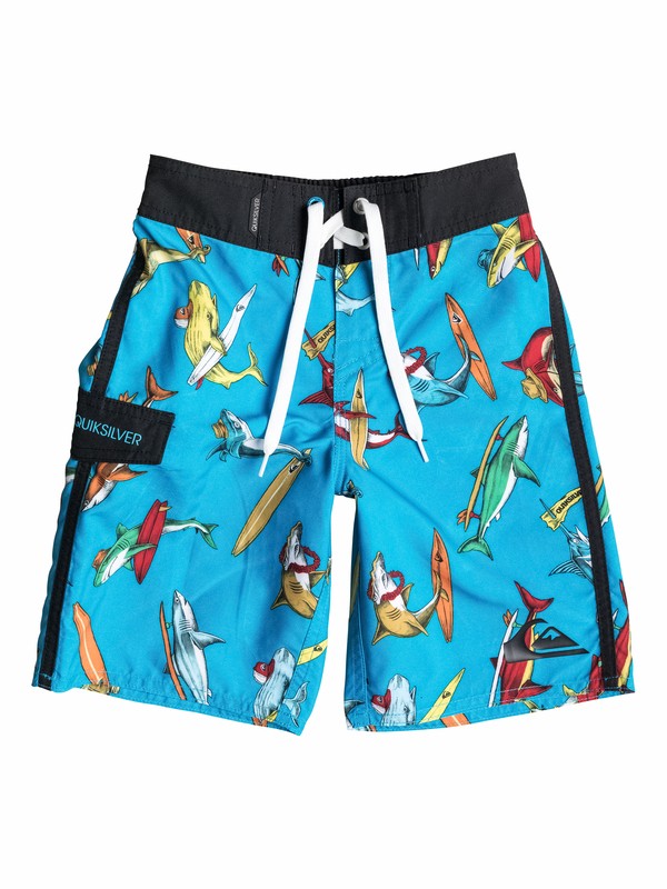 quiksilver, Boys 4-7 Shark Surf Boardshorts, Hawaiian Ocean (bmj0) 0 Boys 4-7 Shark Surf Boardshorts 40555102 Quiksilver