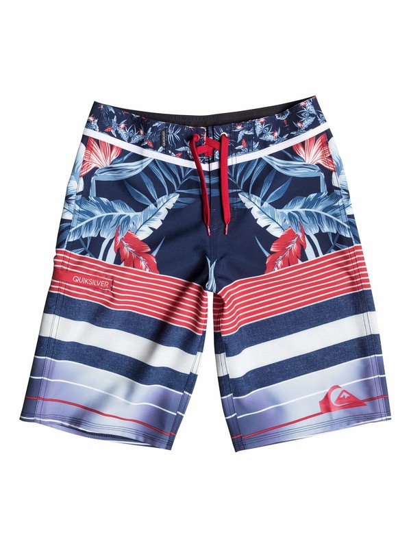 quiksilver, Boys 8-16 YG Remix Stripe Boardshorts, Navy Blazer - Solid (byj0) 0 Boys 8-16 YG Remix Stripe Boardshorts 40565082 Quiksilver