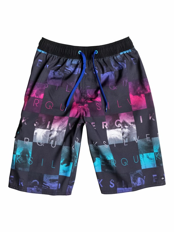 quiksilver, Boys 8-16 Check Wreck Volley Volleys, Anthracite (kvj0) 0 Boys 8-16 Check Wreck Volley Volleys 40565087 Quiksilver