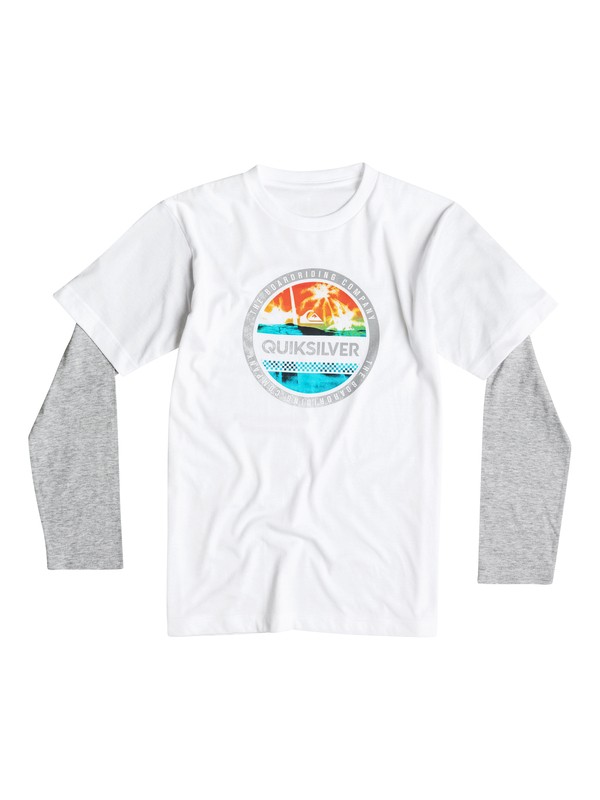 quiksilver, Boys 4-7 Filled In Long Sleeve T-Shirt, Bright White (wbb0) 0 Boys 4-7 Filled In Long Sleeve T-Shirt 40654148 Quiksilver