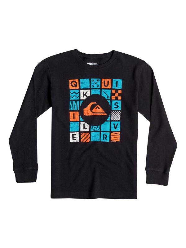 quiksilver, Boys 4-7 Squared Long Sleeve T-Shirt, Anthracite (kvj0) 0 Boys 4-7 Squared Long Sleeve T-Shirt 40654151 Quiksilver