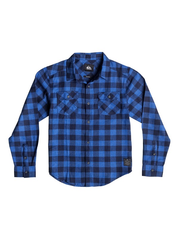 quiksilver, Boys 8-16 Motherfly Long Sleeve Flannel Shirt, Victoria Blue (bqn0) 0 Boys 8-16 Motherfly Long Sleeve Flannel Shirt 40664029 Quiksilver