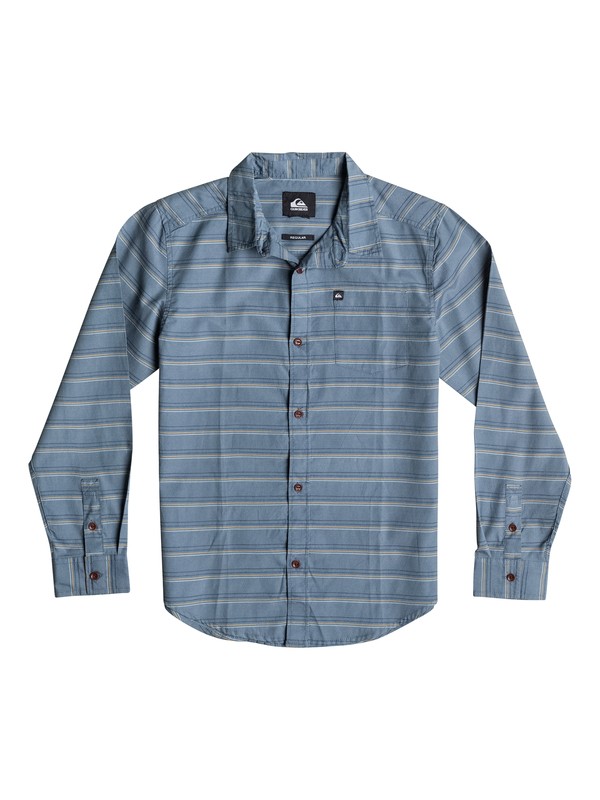 quiksilver, Boys 8-16 Fletcher Stripe Long Sleeve Shirt, Flint Stone (sna0) 0 Boys 8-16 Fletcher Stripe Long Sleeve Shirt 40664032 Quiksilver