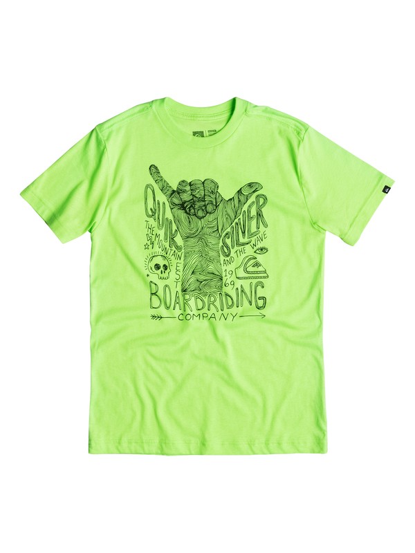 quiksilver, Boys 8-16 Shaka T-Shirt, Lime Punch - Solid (ggy0) 0 Boys 8-16 Shaka T-Shirt 40664186 Quiksilver