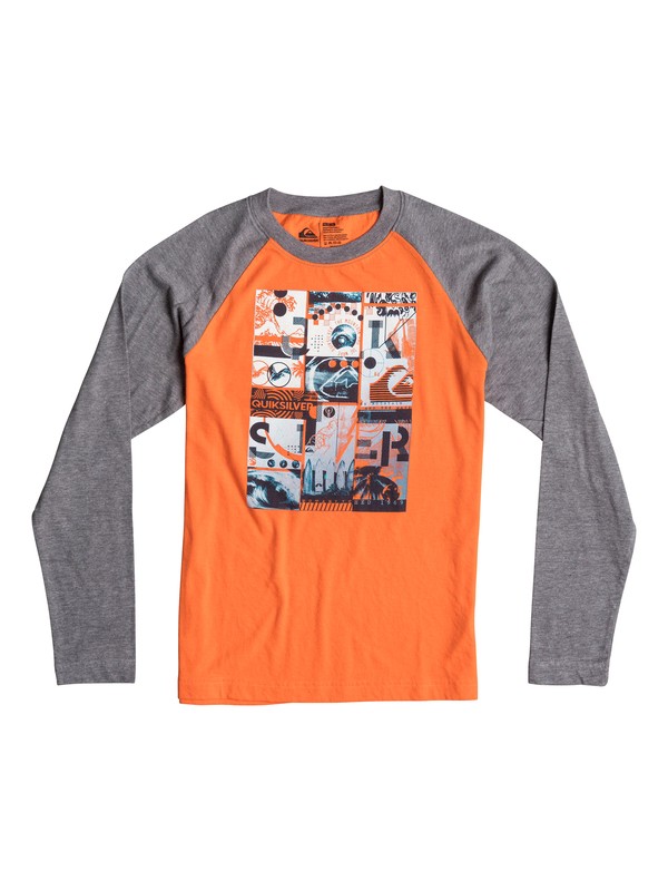 quiksilver, Boys 8-16 Multi Image Long Sleeve T-Shirt, Sun Orange - Solid (nkk0) 0 Boys 8-16 Multi Image Long Sleeve T-Shirt 40664195 Quiksilver