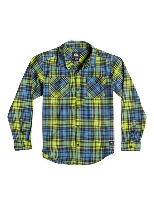 quiksilver, Baby Everyday Long Sleeve Checked Flannel Shirt, Macaw Green (gkc0) 0 Baby Everyday Long Sleeve Checked Flannel Shirt 40674028 Quiksilver